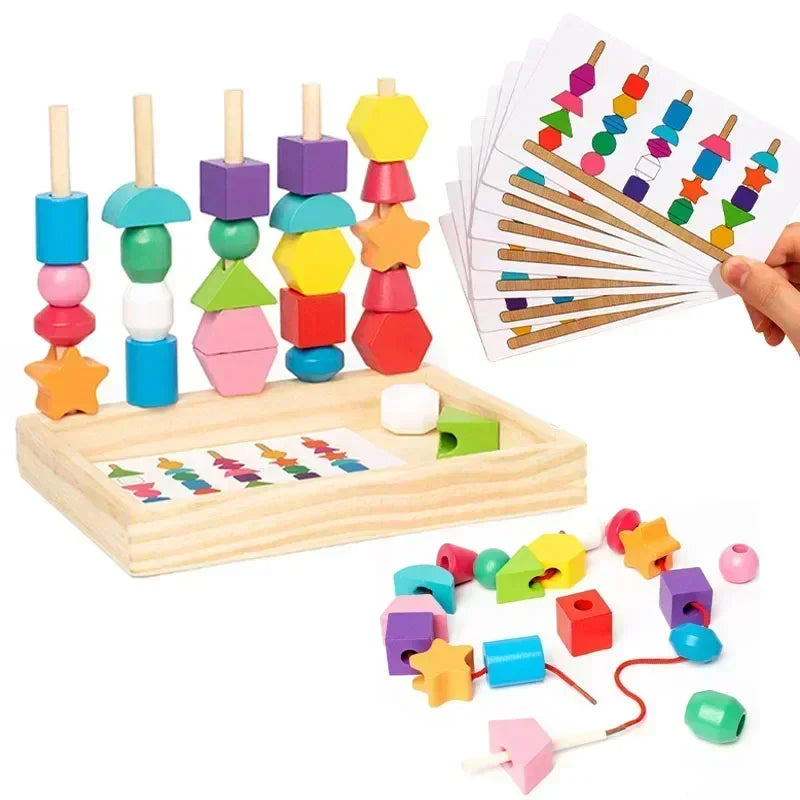 Montessori Stacking Bead Game L'atelier Montessori