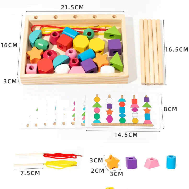 Montessori Stacking Bead Game L'atelier Montessori