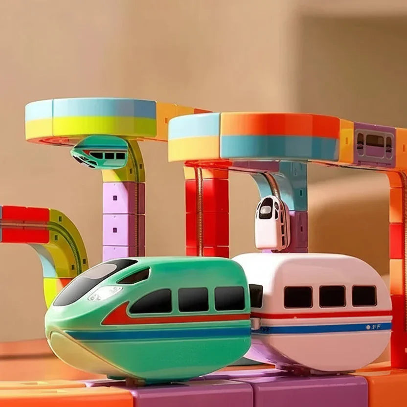 Montessori STEM Train Track with Cubes L'atelier Montessori