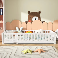 Montessori White Solid Wood Floor Bed L'atelier Montessori