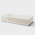 Montessori White Solid Wood Floor Bed L'atelier Montessori