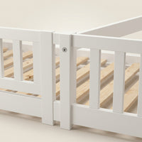 Montessori White Solid Wood Floor Bed L'atelier Montessori