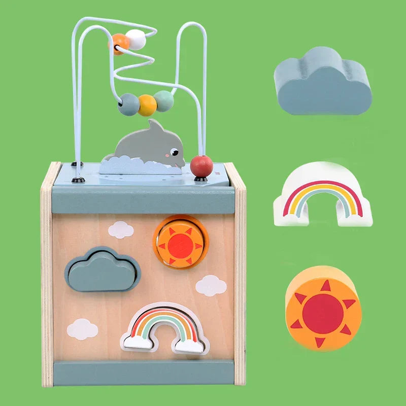 Montessori Wooden Activity Cube L'atelier Montessori