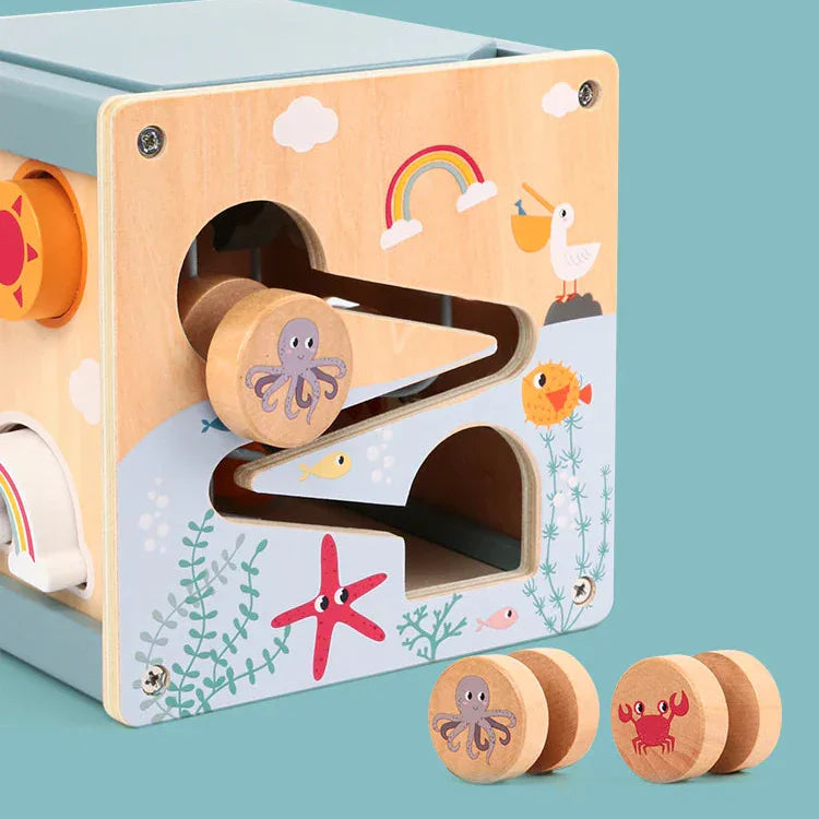 Montessori Wooden Activity Cube L'atelier Montessori