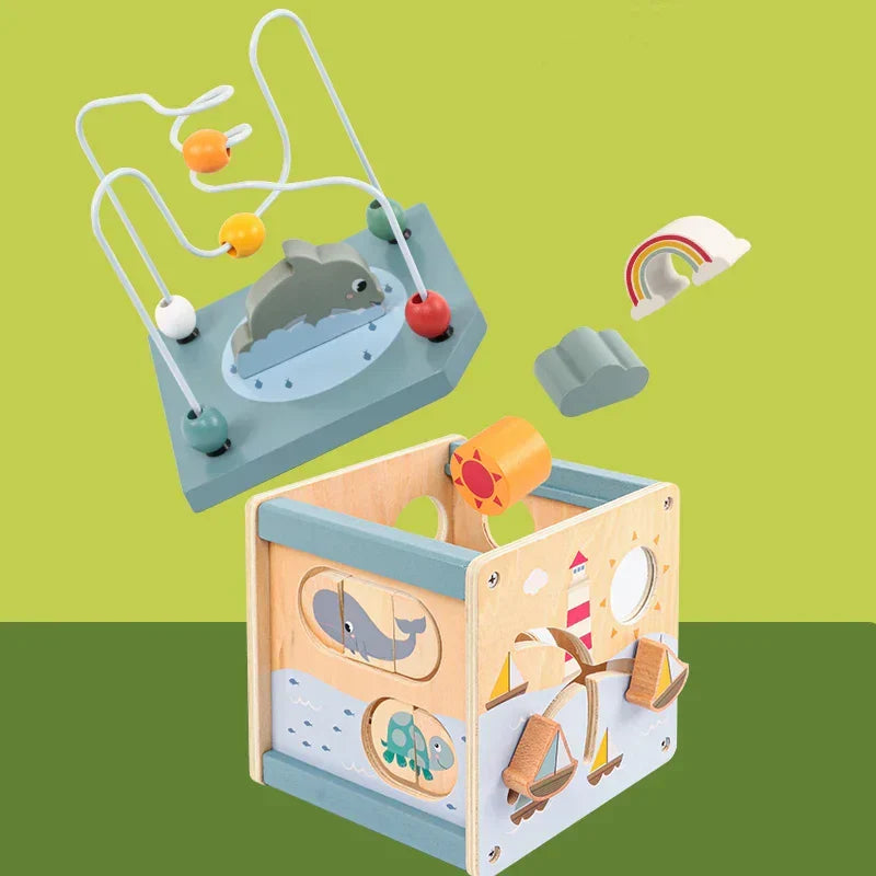 Montessori Wooden Activity Cube L'atelier Montessori