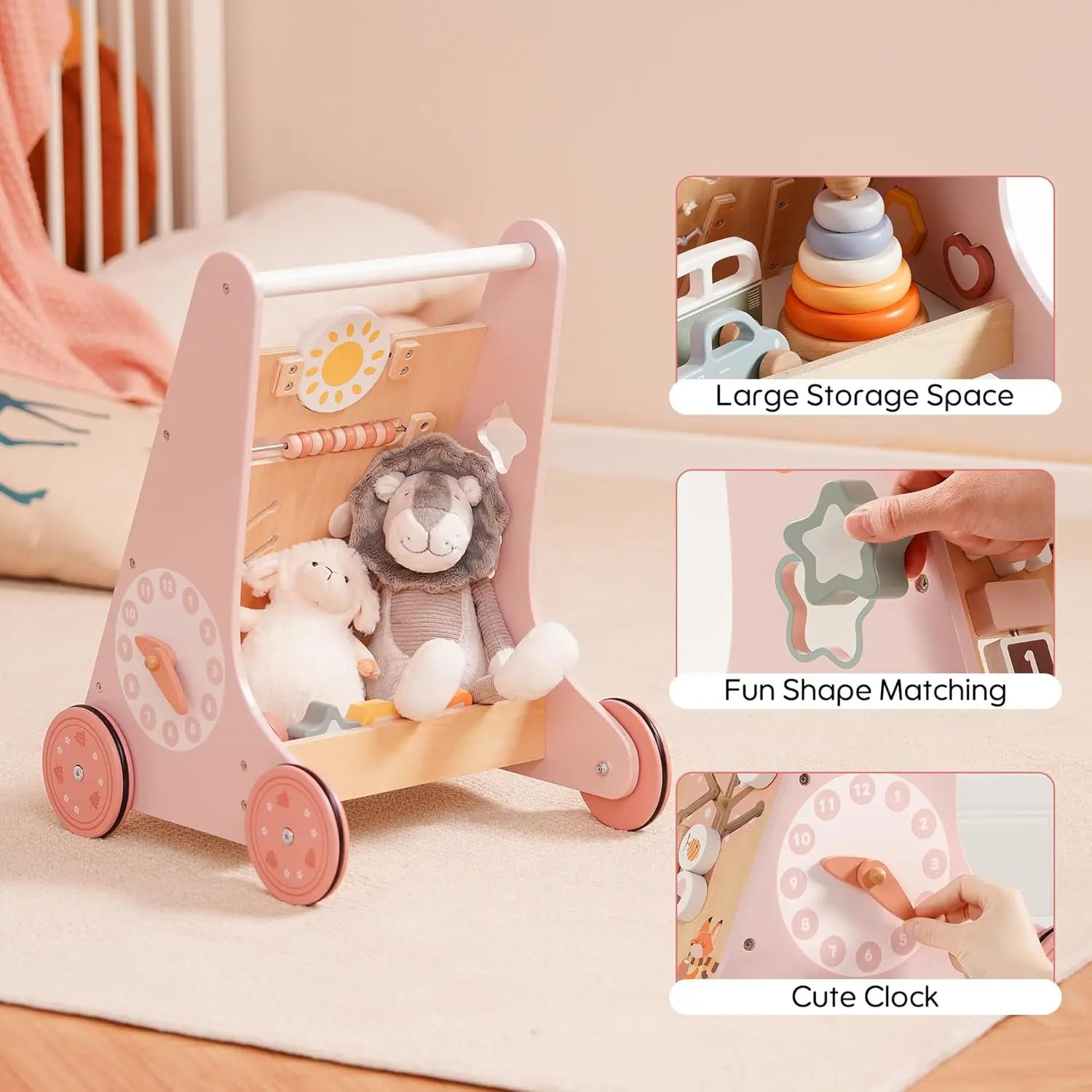 Montessori Wooden Baby Walker Push Toy Montessori & Toys