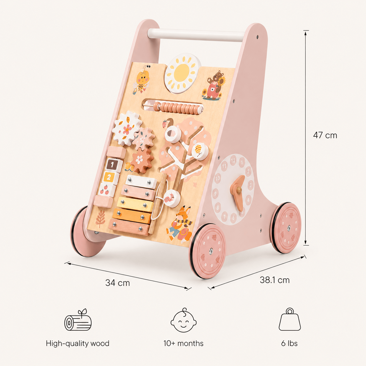 Montessori Wooden Baby Walker Push Toy Montessori & Toys