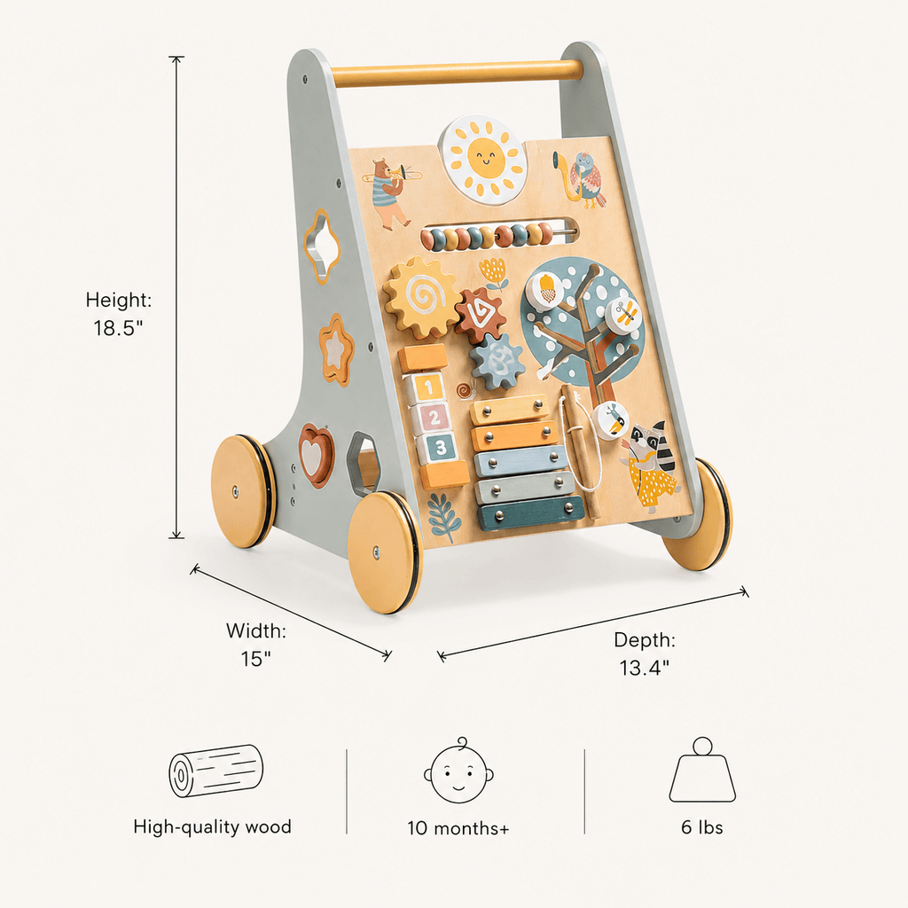Montessori Wooden Baby Walker Push Toy Montessori & Toys