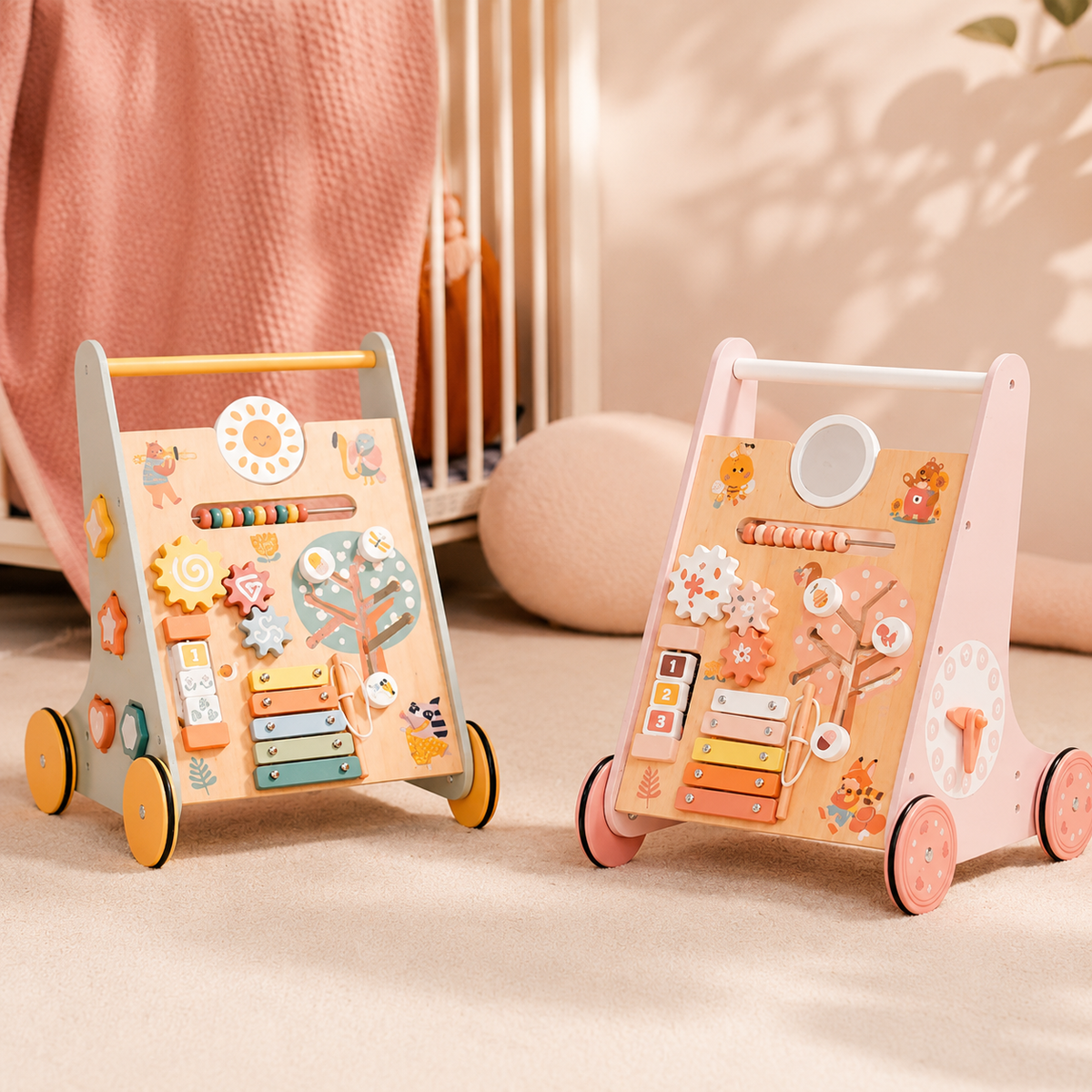 Montessori Wooden Baby Walker Push Toy Montessori & Toys