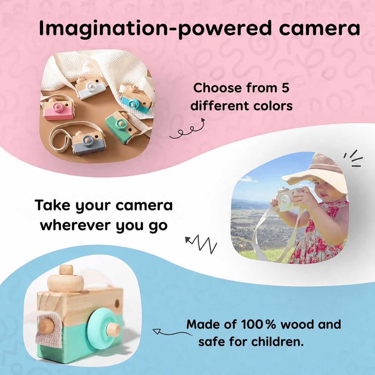 Montessori Wooden Camera L'atelier Montessori