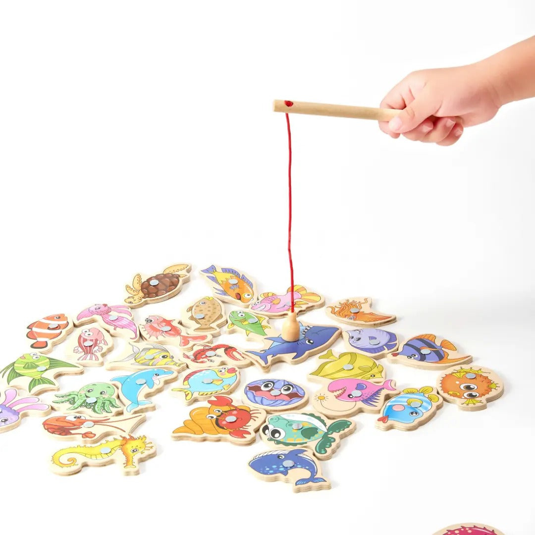 Montessori Wooden Fishing Game L'atelier Montessori