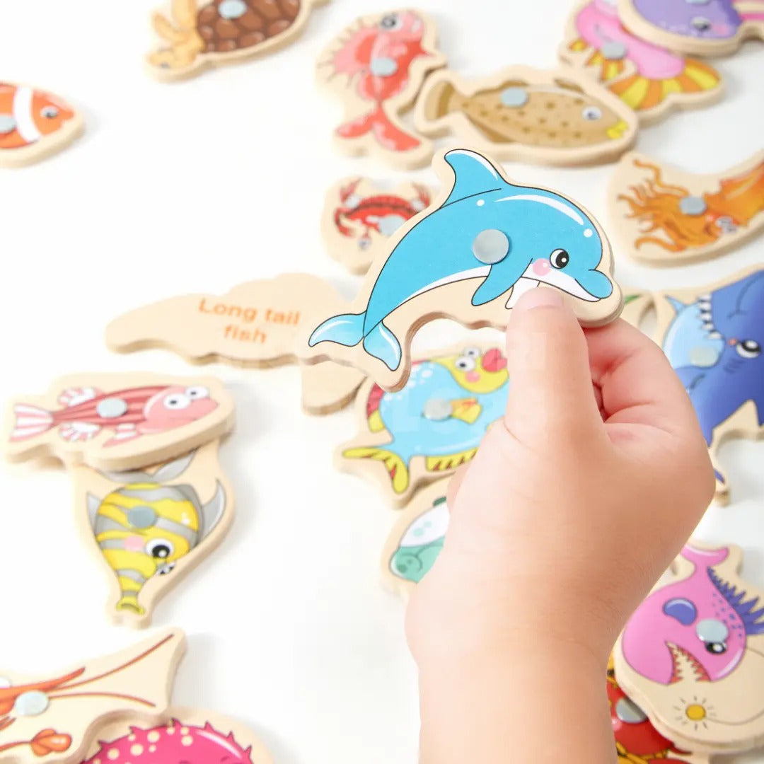Montessori Wooden Fishing Game L'atelier Montessori