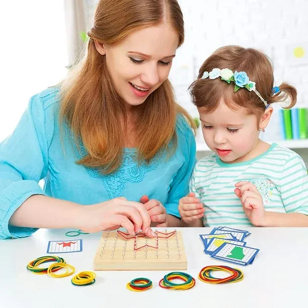 Montessori Wooden Geometric Busy Board L'atelier Montessori