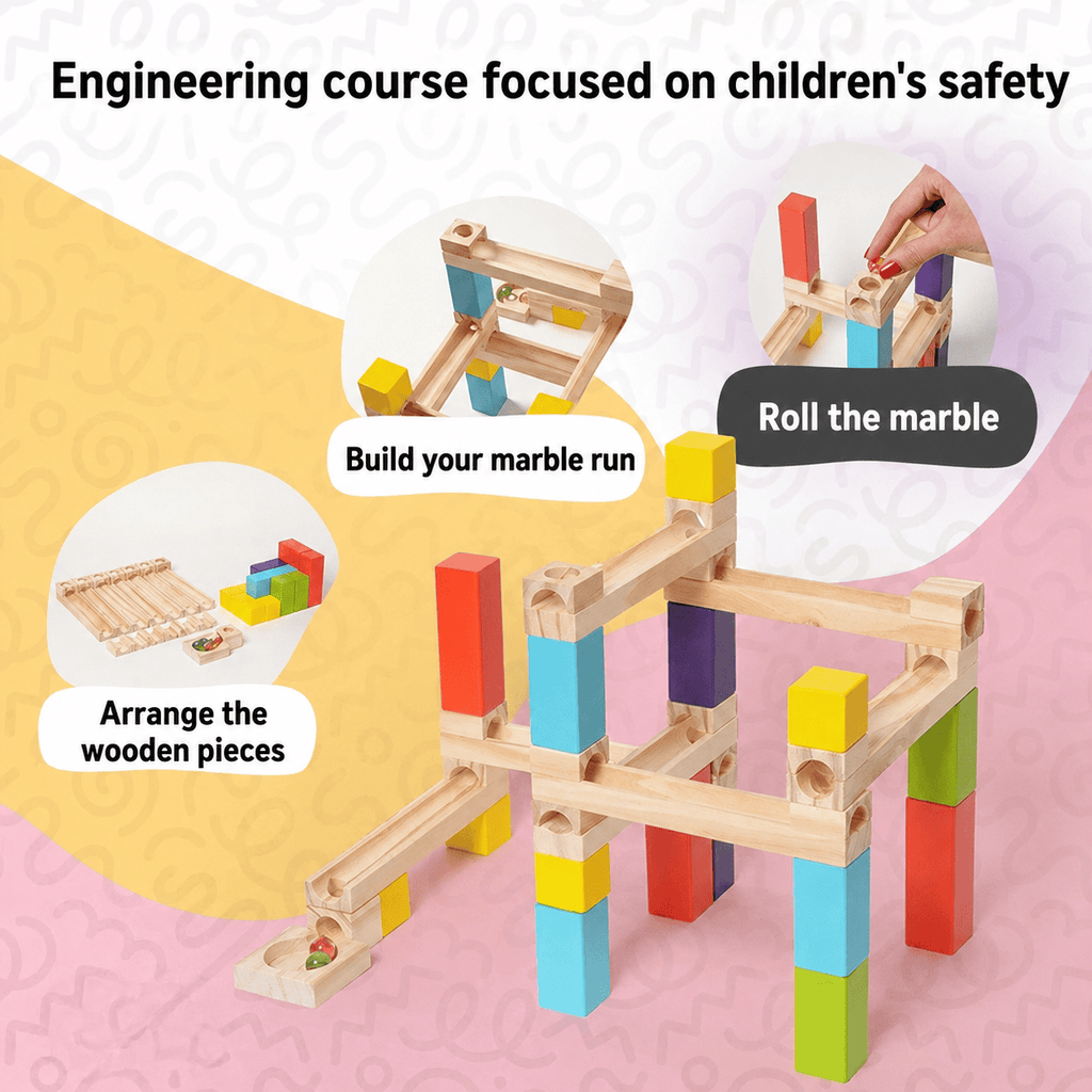Montessori Wooden Marble Run L'atelier Montessori