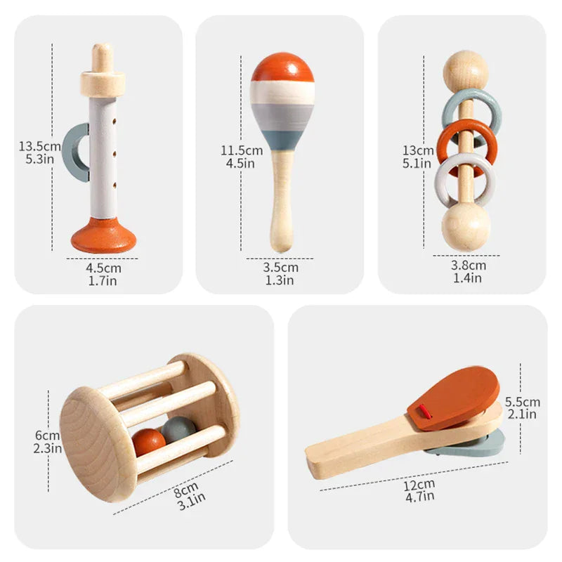 Montessori Wooden Musical Instruments Set L'atelier Montessori