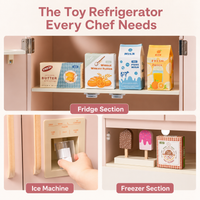 Montessori Wooden Play Kitchen Fridge Toy Montessori & Toys