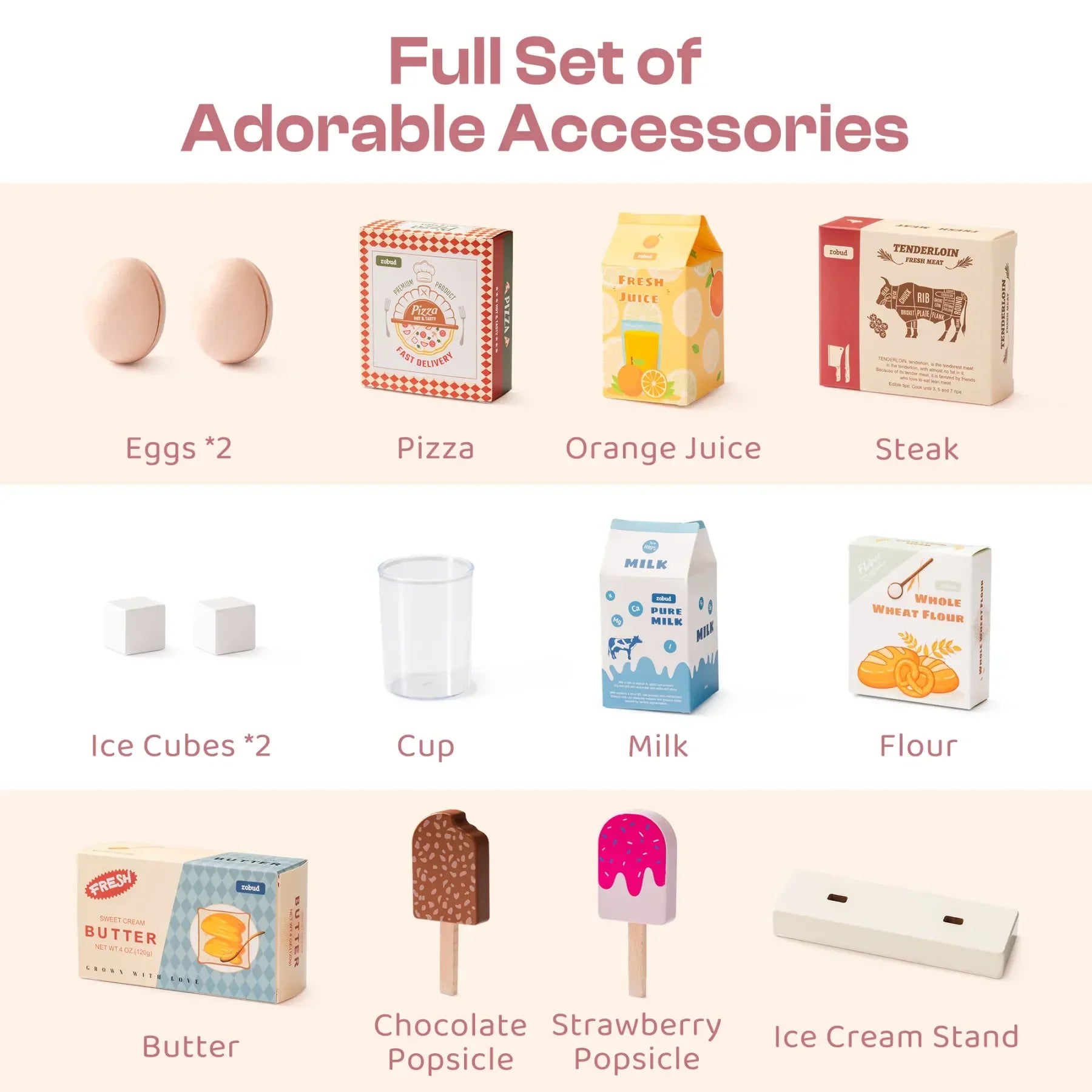 Montessori Wooden Play Kitchen Fridge Toy Montessori & Toys