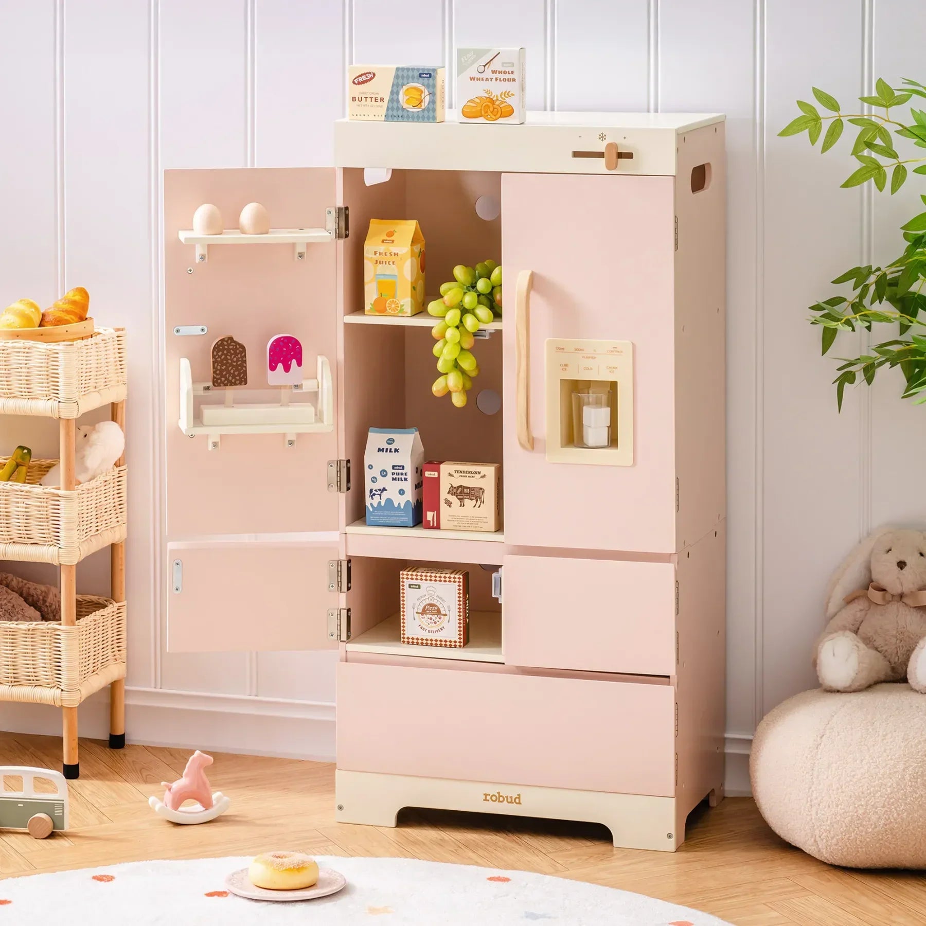 Montessori Wooden Play Kitchen Fridge Toy Montessori & Toys