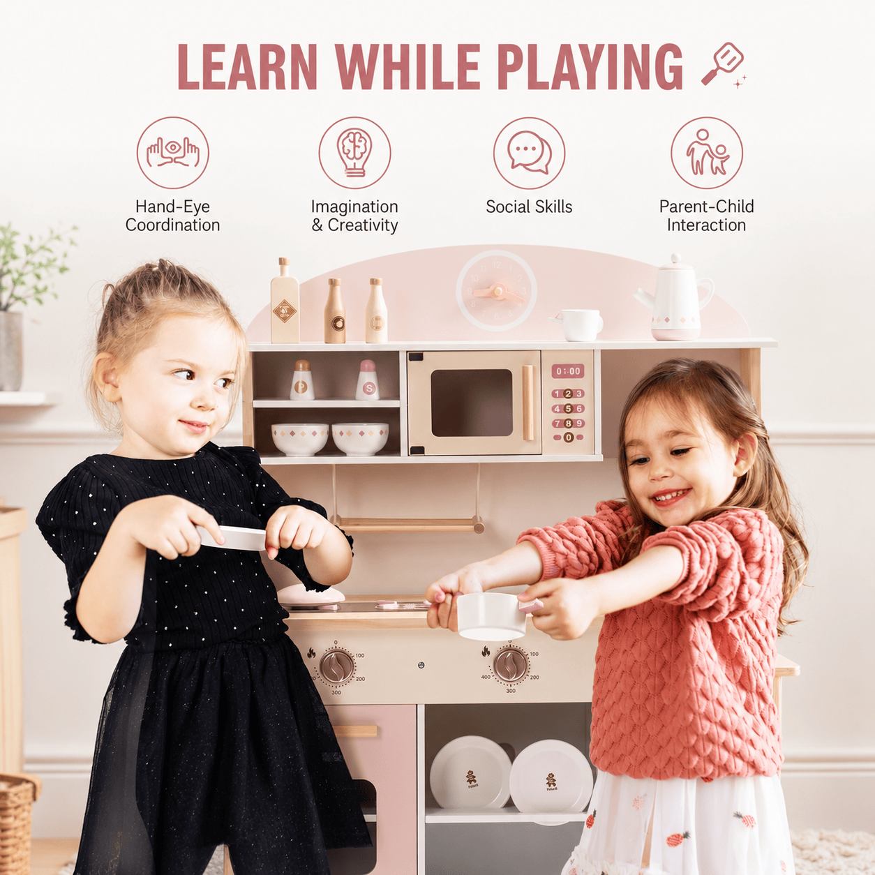 Montessori Wooden Play Kitchen Set for Kids Montessori & Toys
