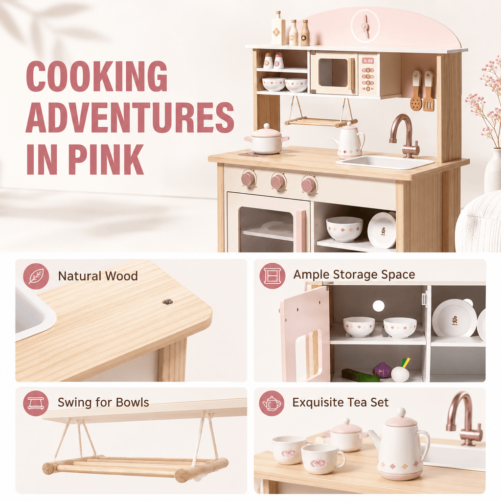 Montessori Wooden Play Kitchen Set for Kids Montessori & Toys