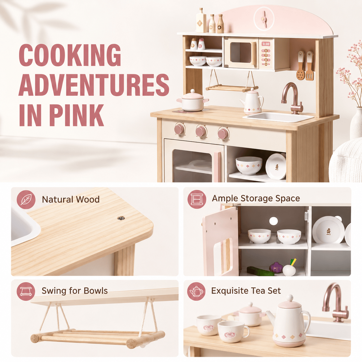 Montessori Wooden Play Kitchen Set for Kids Montessori & Toys
