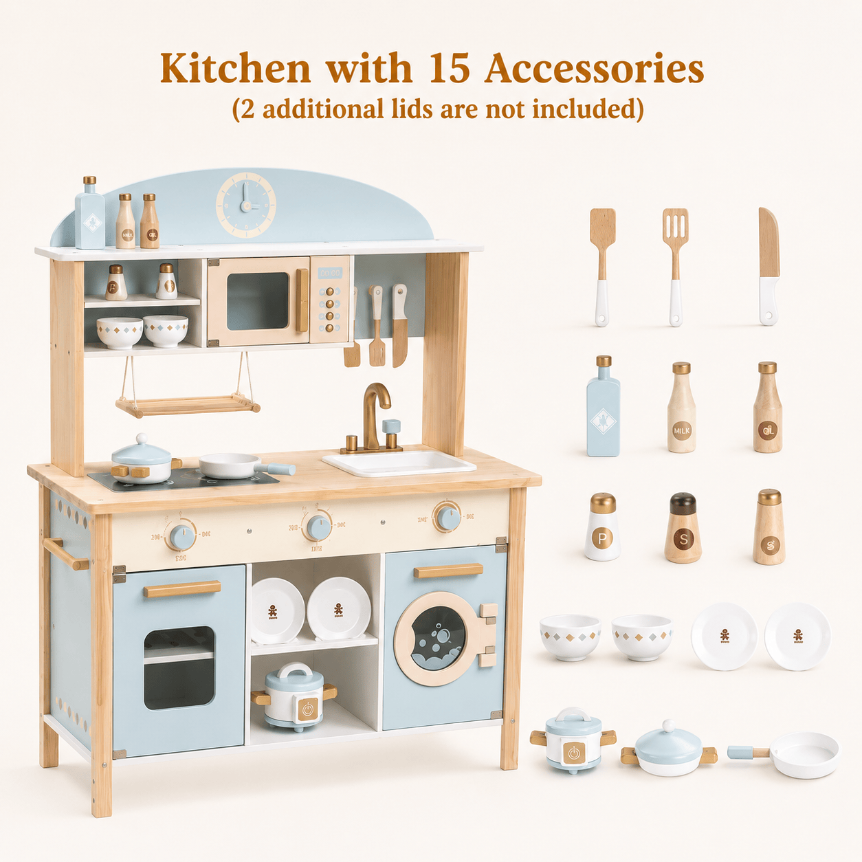 Montessori Wooden Play Kitchen Set for Kids Montessori & Toys