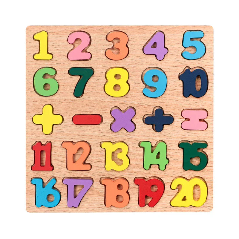 Montessori Wooden Puzzle - Letters, Numbers and Shapes L'atelier Montessori