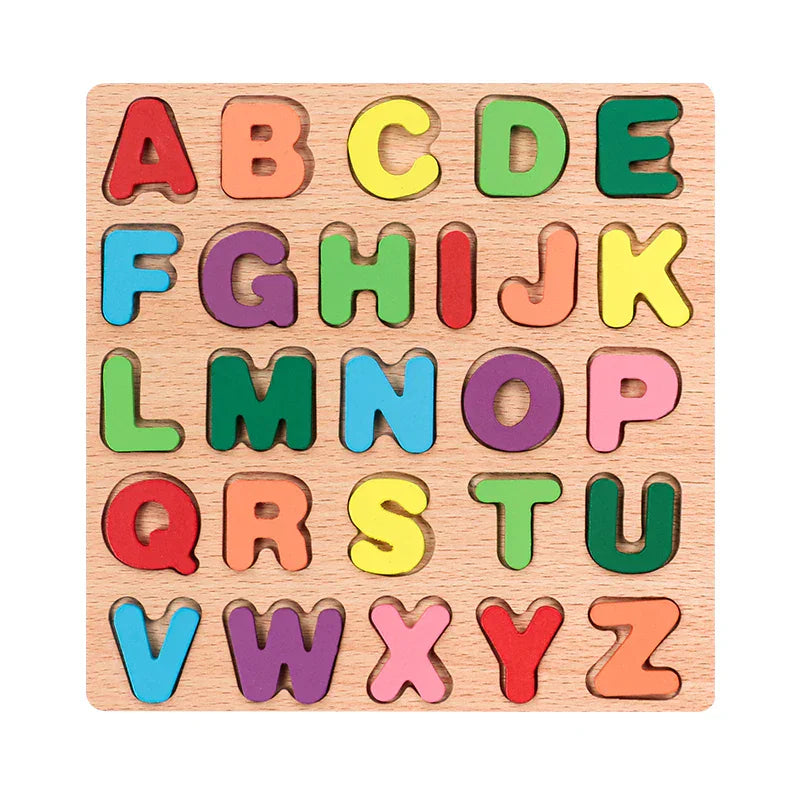 Montessori Wooden Puzzle - Letters, Numbers and Shapes L'atelier Montessori