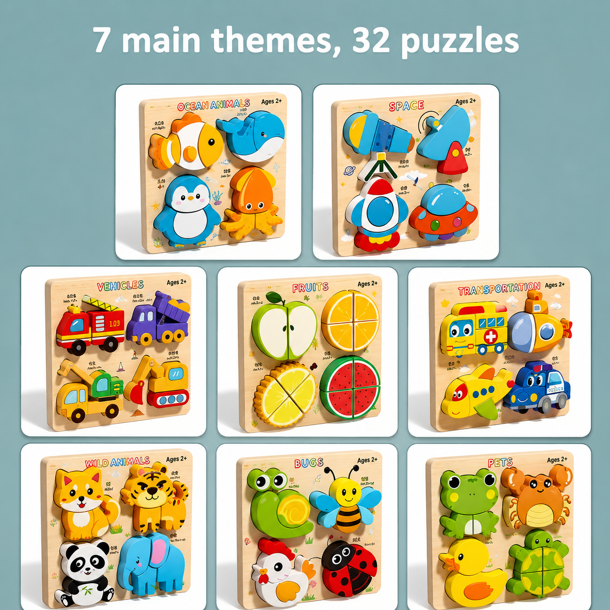 Montessori Wooden Puzzles L'atelier Montessori