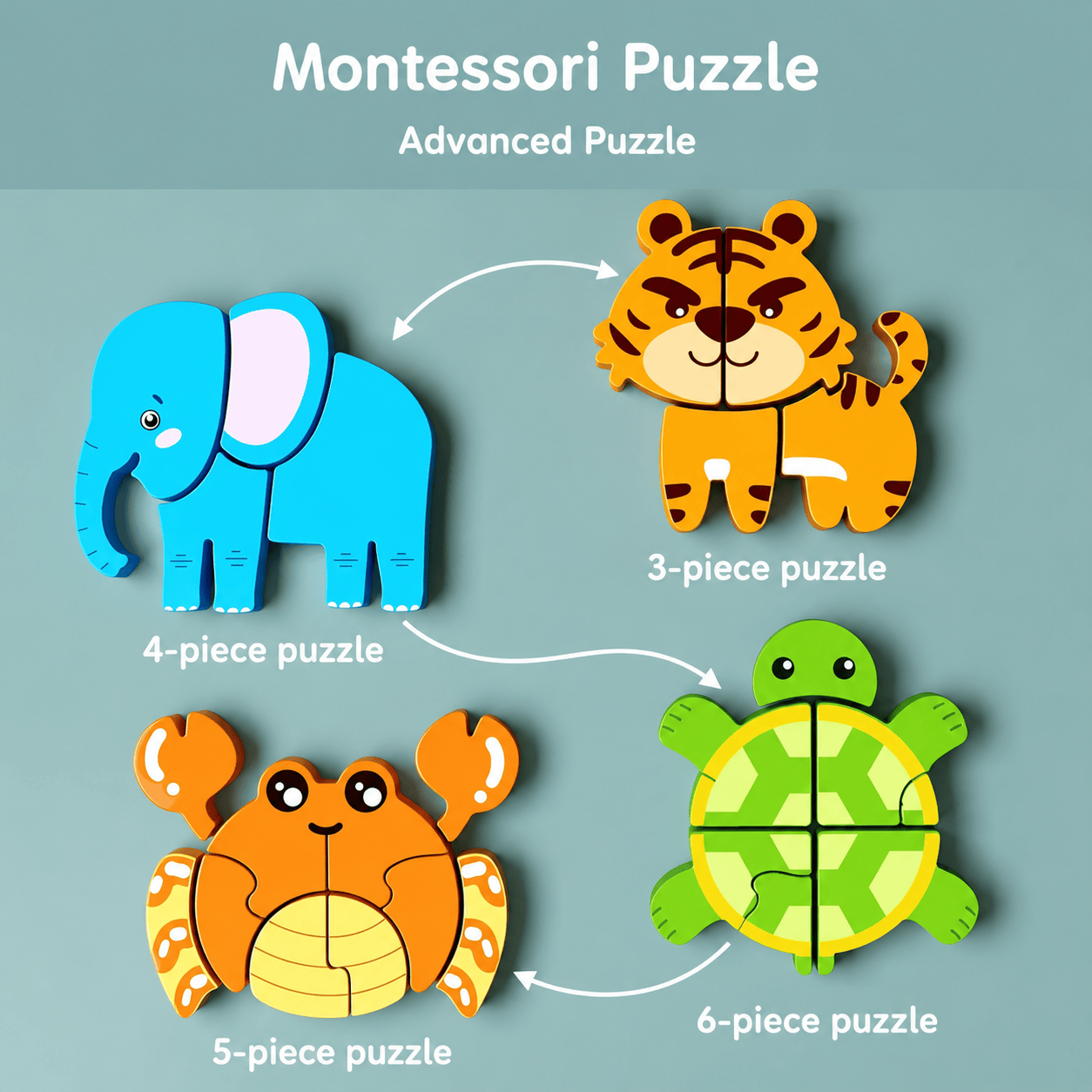 Montessori Wooden Puzzles L'atelier Montessori