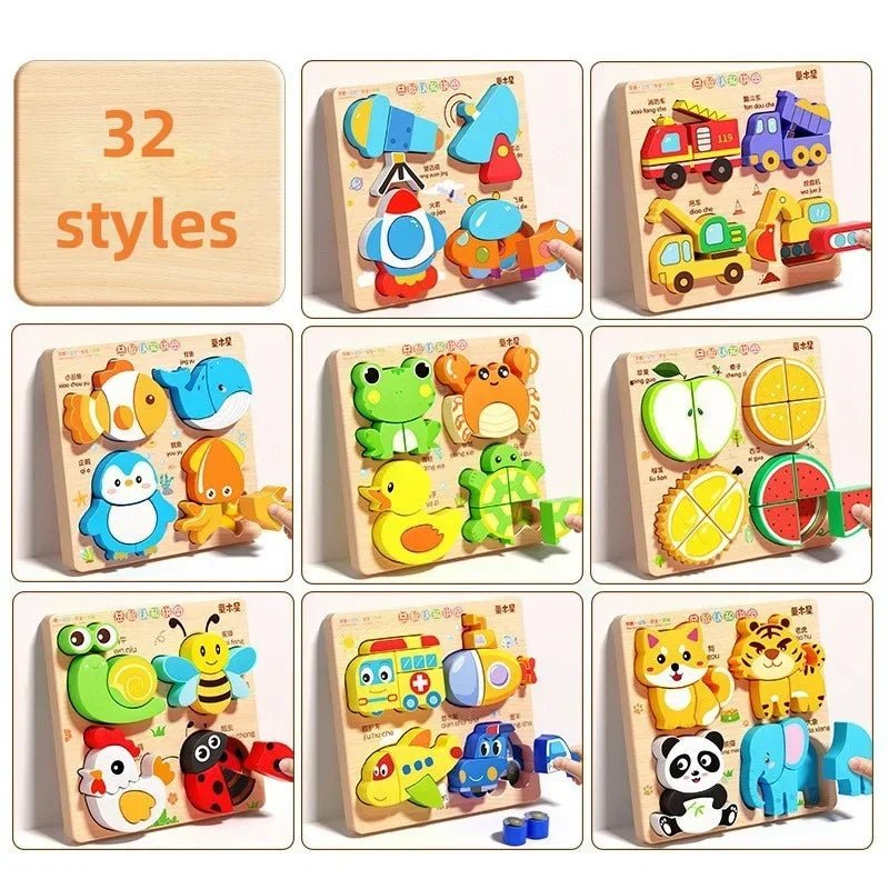 Montessori Wooden Puzzles L'atelier Montessori