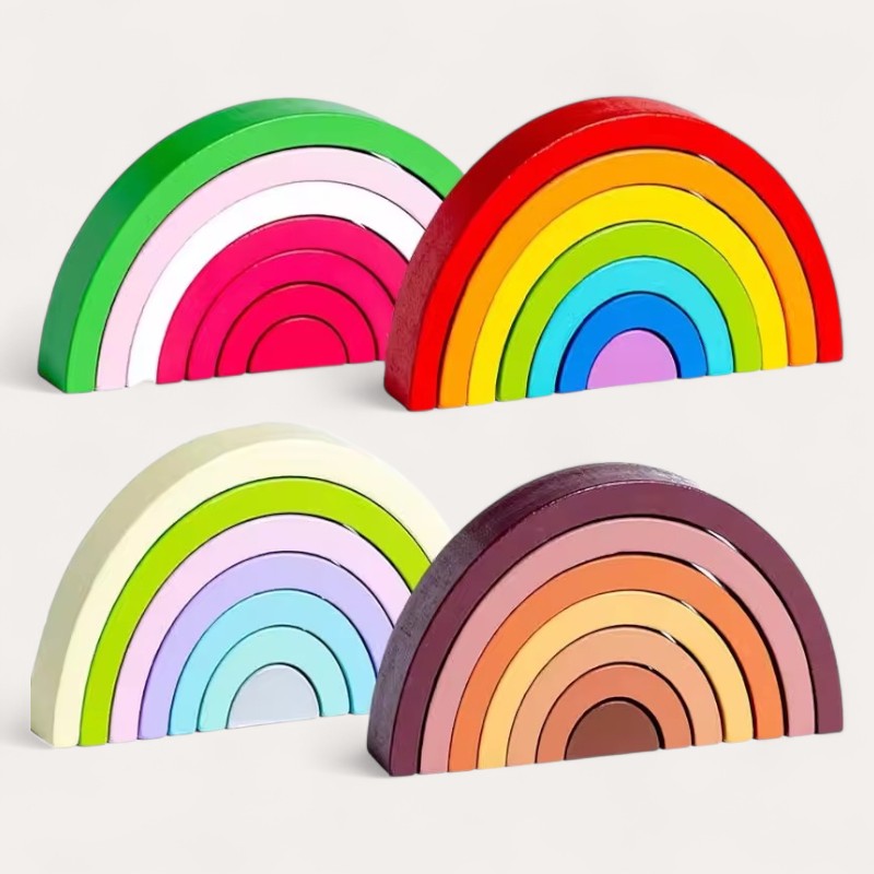 Montessori Wooden Rainbow Puzzle L'atelier Montessori