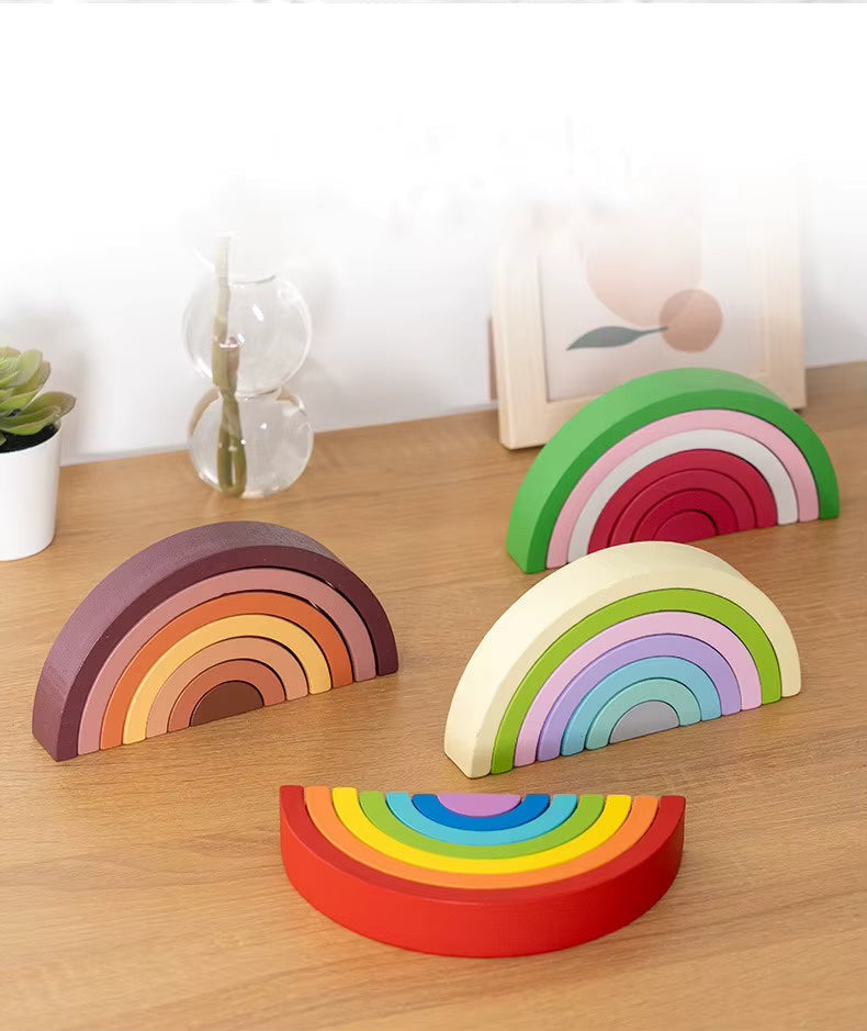 Montessori Wooden Rainbow Puzzle L'atelier Montessori