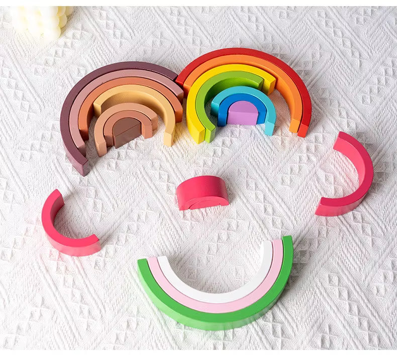 Montessori Wooden Rainbow Puzzle L'atelier Montessori