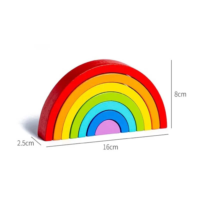 Montessori Wooden Rainbow Puzzle L'atelier Montessori
