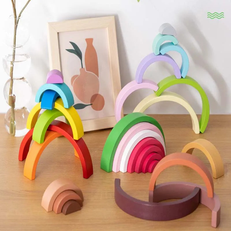 Montessori Wooden Rainbow Puzzle L'atelier Montessori