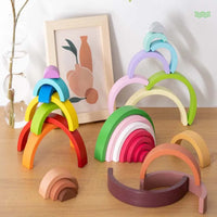 Montessori Wooden Rainbow Puzzle L'atelier Montessori