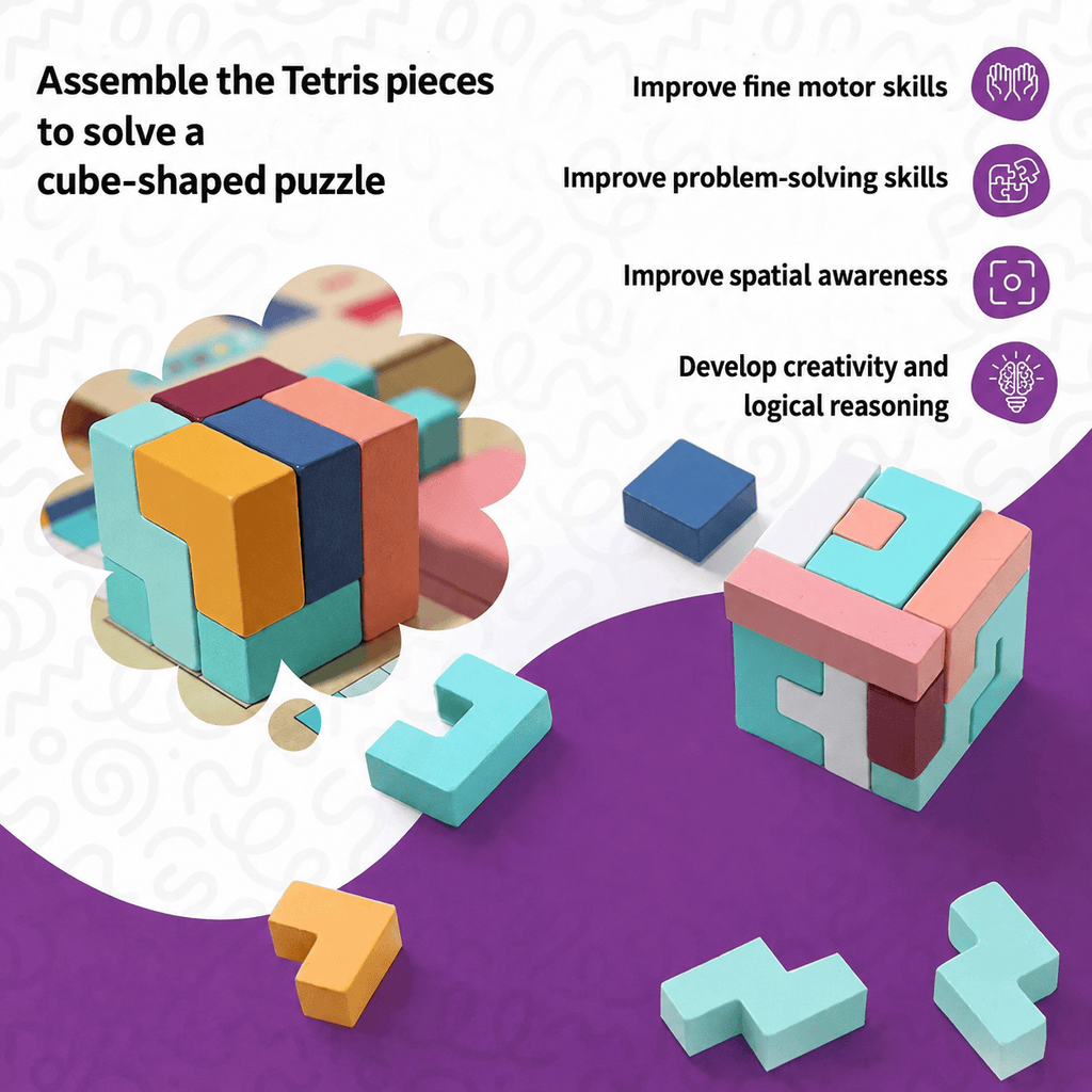 Montessori Wooden Tetris L'atelier Montessori