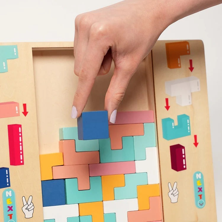 Montessori Wooden Tetris L'atelier Montessori