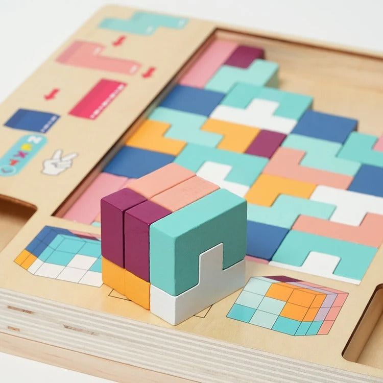 Montessori Wooden Tetris L'atelier Montessori