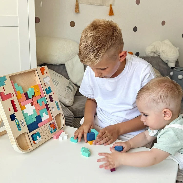 Montessori Wooden Tetris L'atelier Montessori