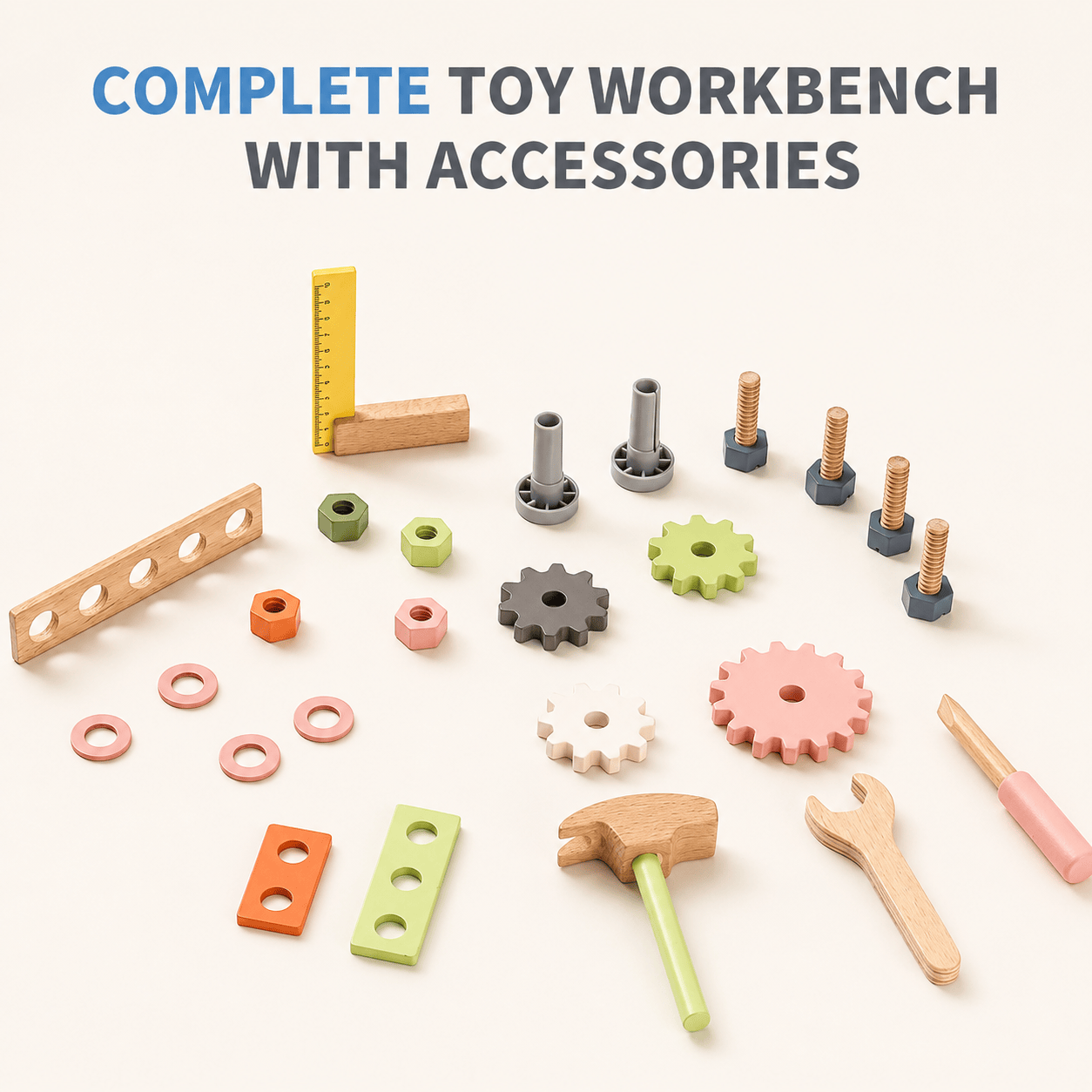 Montessori Wooden Tool Bench Set for Kids Montessori & Toys