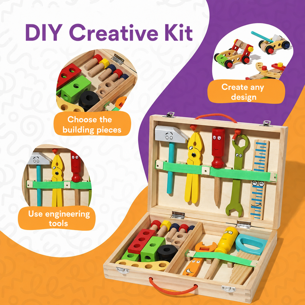 Montessori Wooden Toolbox L'atelier Montessori