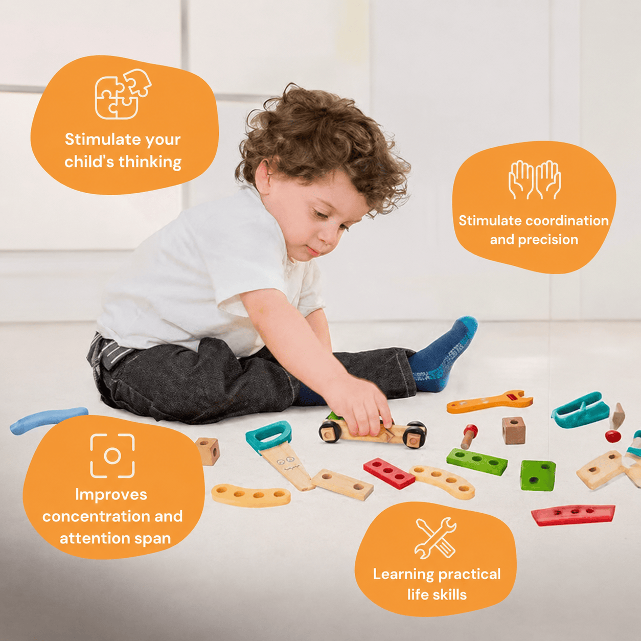 Montessori Wooden Toolbox L'atelier Montessori