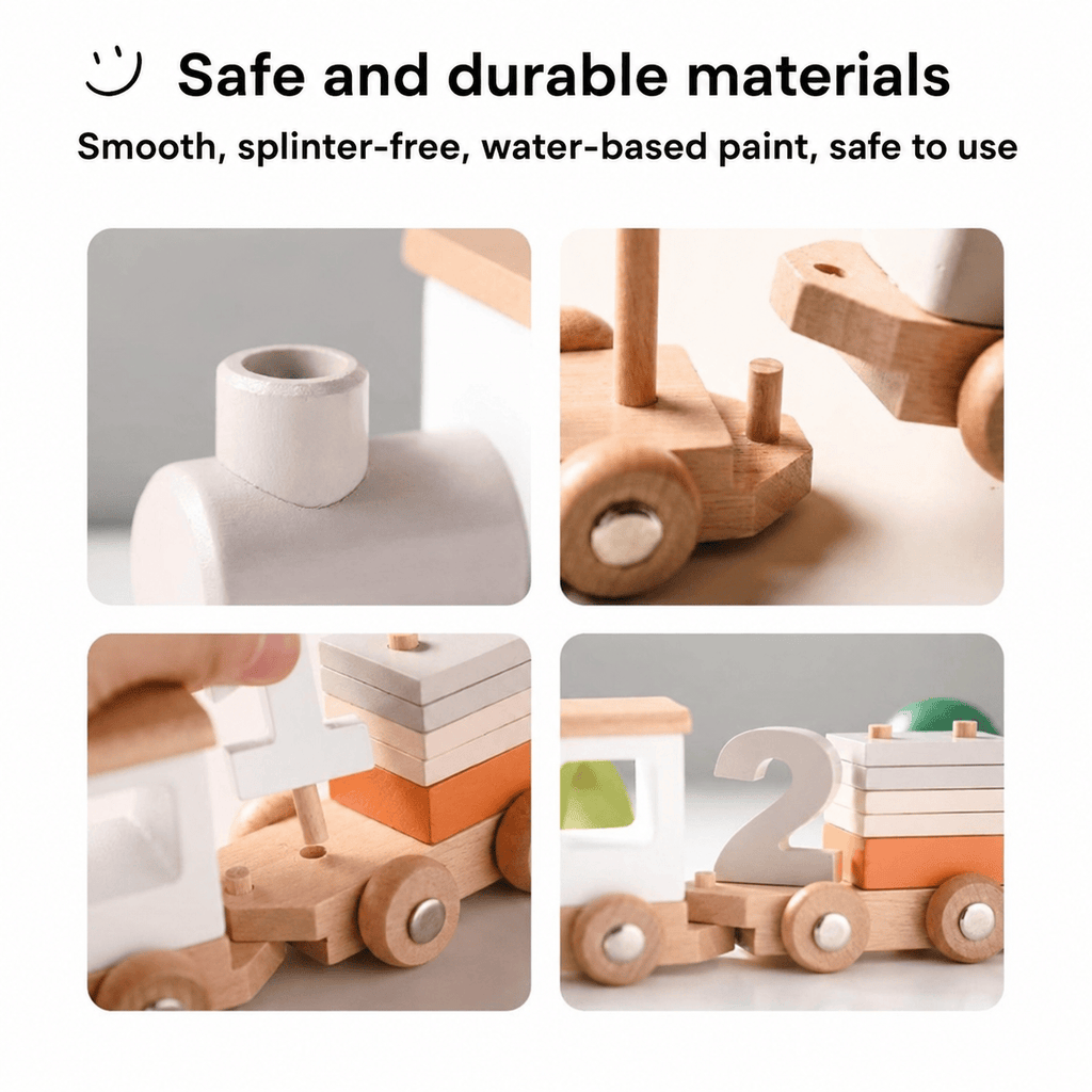 Montessori Wooden Train L'atelier Montessori