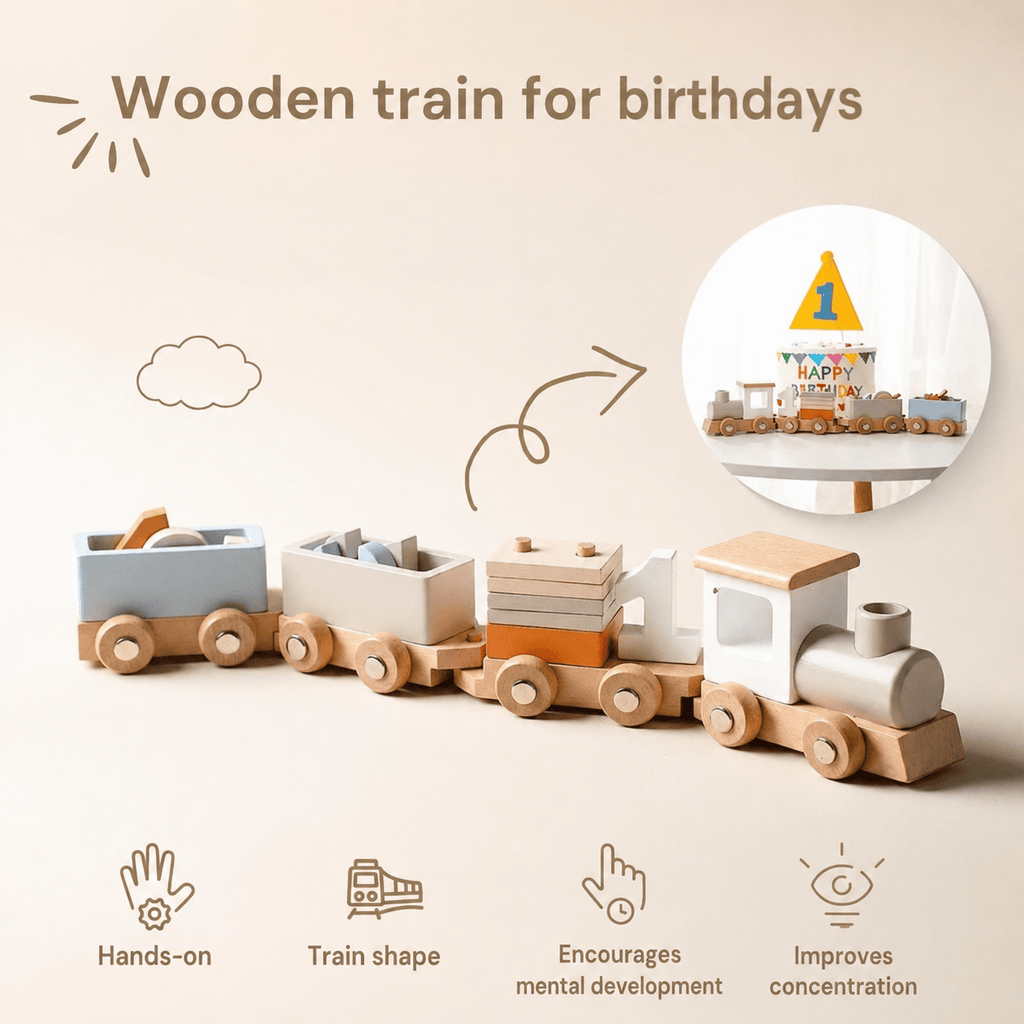 Montessori Wooden Train L'atelier Montessori