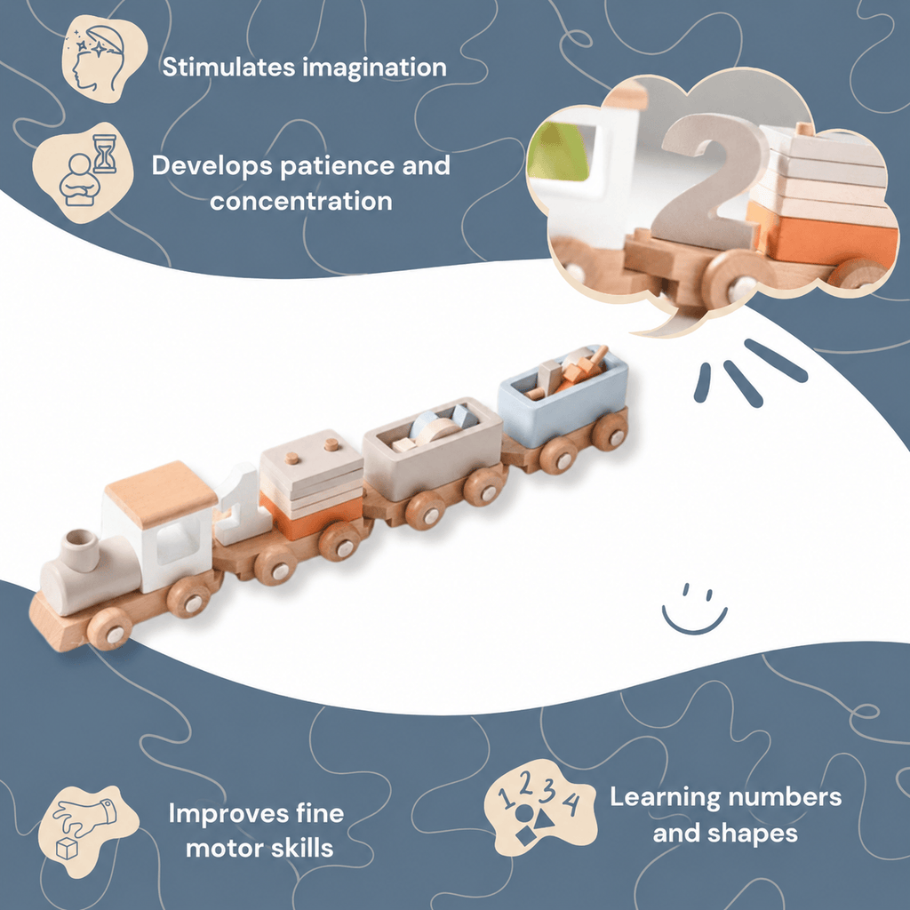 Montessori Wooden Train L'atelier Montessori