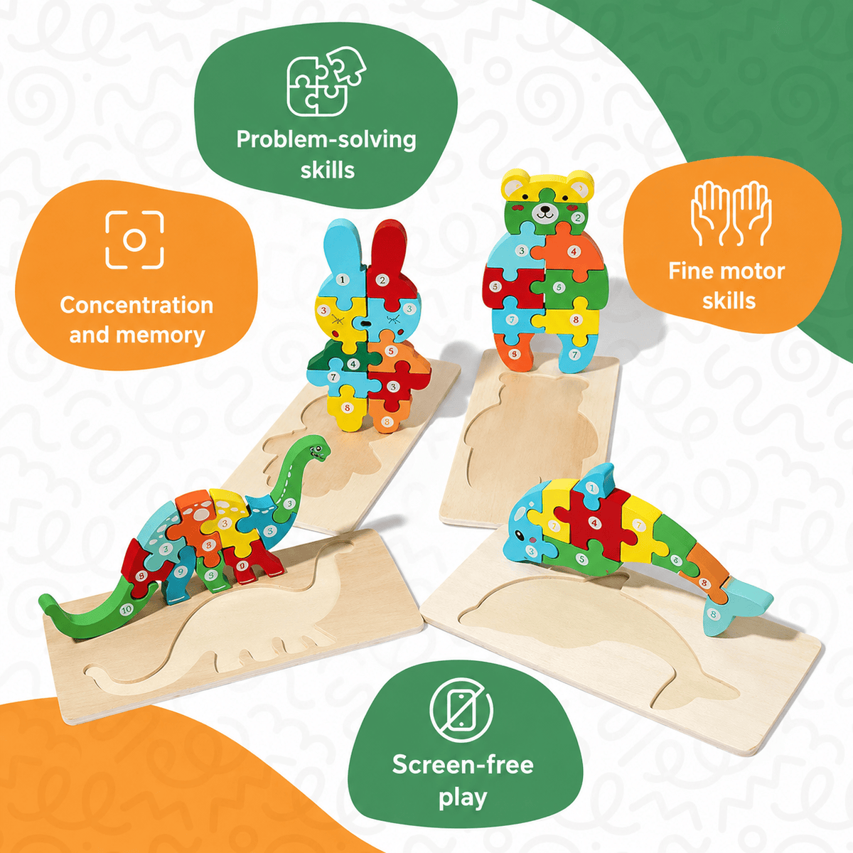 Puzzle in Legno Montessori Montessori & Giocattoli