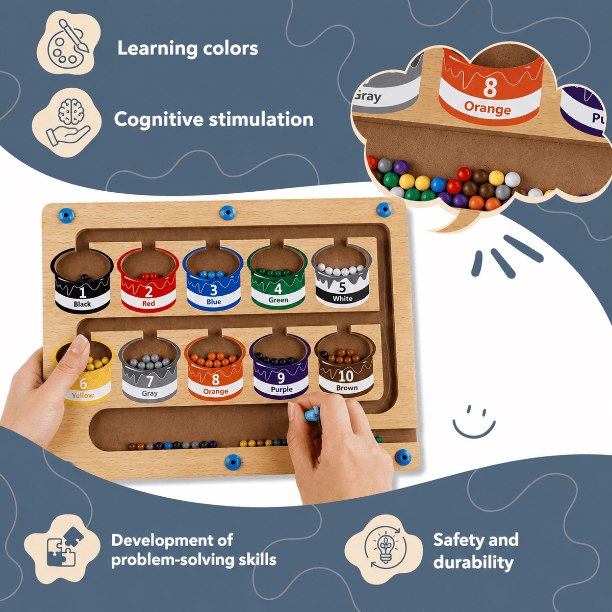 Puzzle Magnetico Smistamento Colori Montessori Montessori & Giocattoli