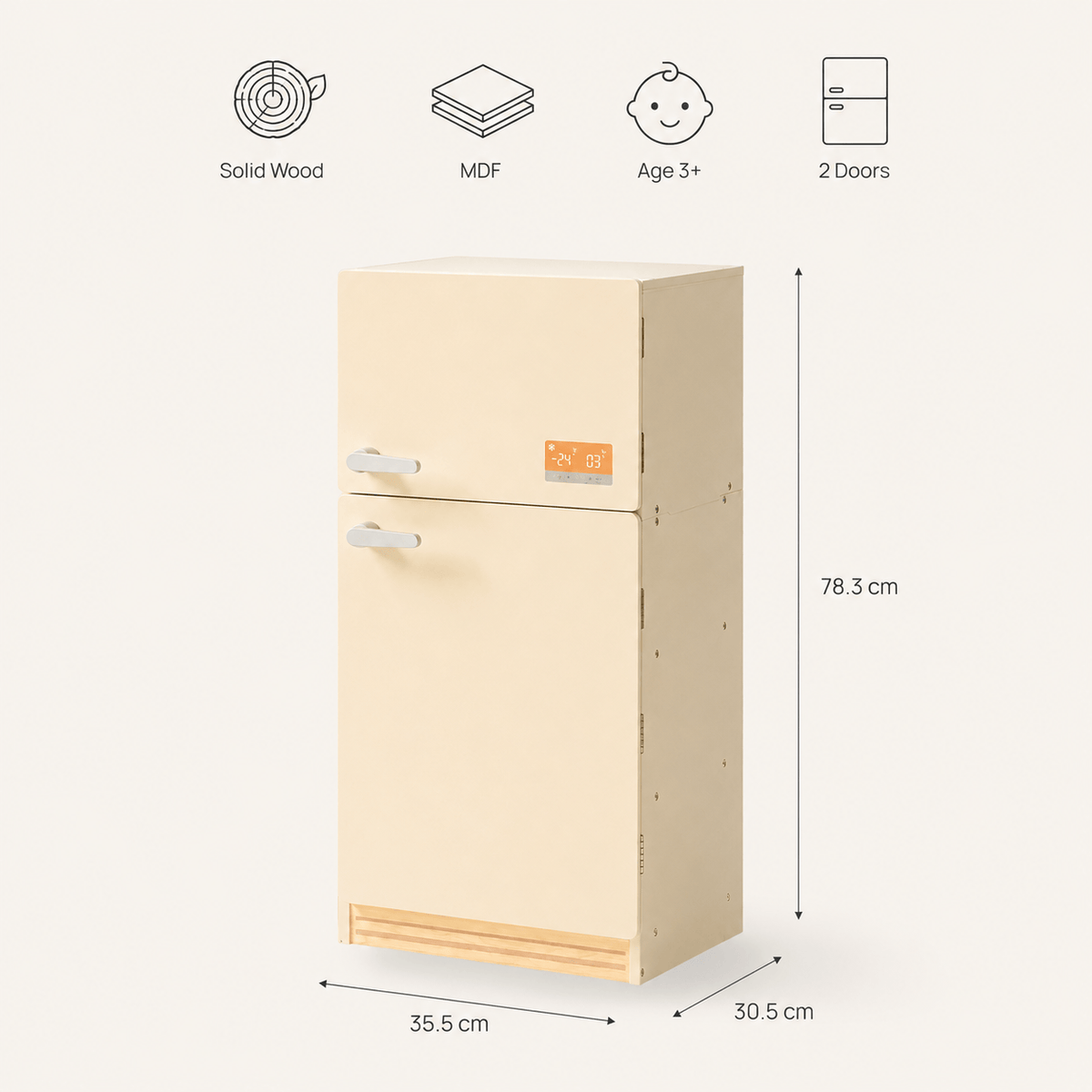 Set Cucina Giocattolo con Frigo in Legno per Bambini Montessori & Giocattoli